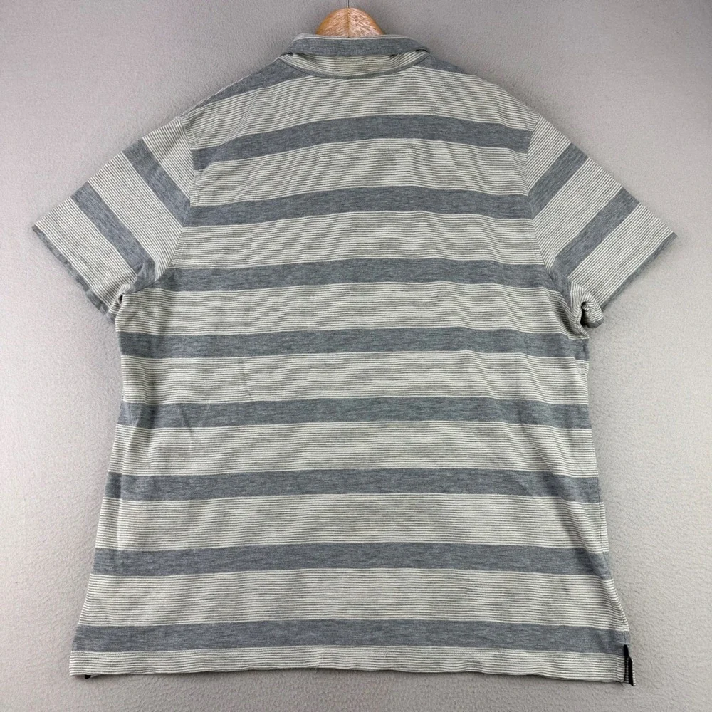 The North Face Striped Polo Shirt Mens XL Gray Short Sleeve Preppy Casual Work